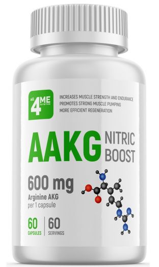 Аргинин AAKG, 600 мг 60 капсул 4Me Nutrition