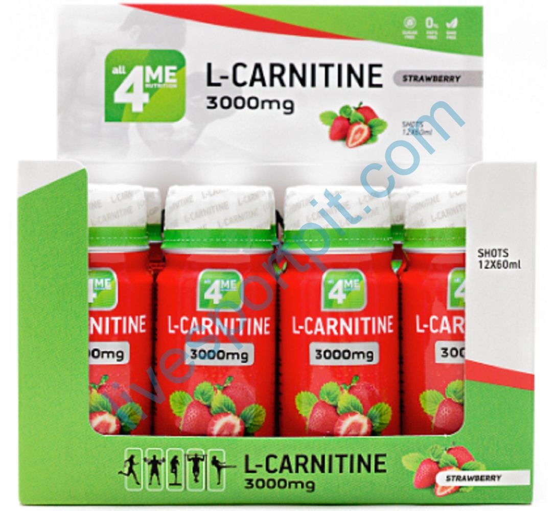 L-Carnitine 3000mg (12 х 60 мл) 4Me Nutrition Клубника