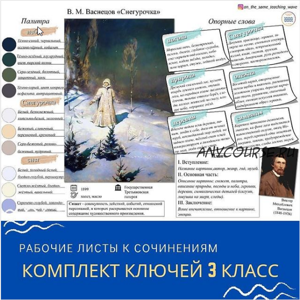 [on_the_same_teaching_wave] Комплект ключей к рабочим листам по сочинениям для 3 класса (Мария Александровна)