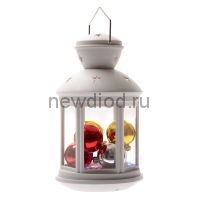 Фонарь со светодиодной гирляндой внутри ULD-L1220-010/DTB/RGB WHITE на батарейке 10д RGB мигает