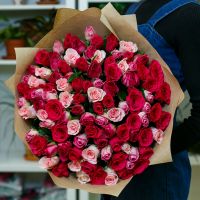 101 кенийская роза розовый микс 40 см