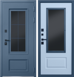 Дверь АСД Терморазрыв 3К «Эльбрус с окном и английской решеткой» металлическая