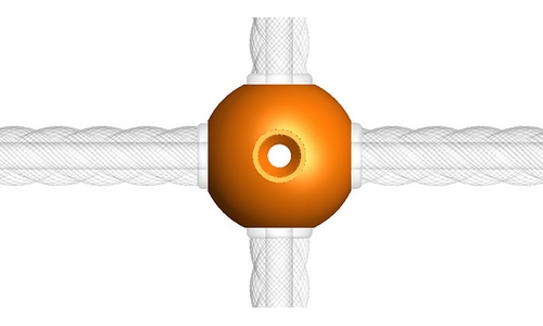 Узловой элемент 4-х сторонний усиленный 10 шт оранжевый