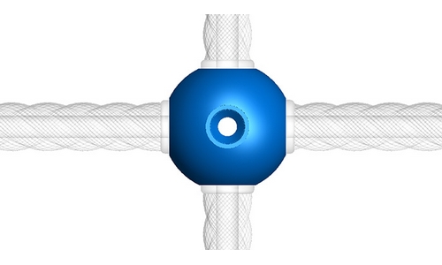 Узловой элемент 4-х сторонний усиленный 10 шт синий