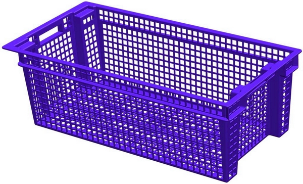 Ящик для овощей 80 х 40 х 27 см из первичного полиэтилена фиолетовый