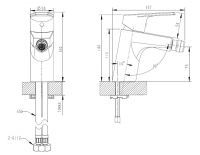 Однорычажный смеситель для биде Bravat Line F35299C-1 хром схема 2