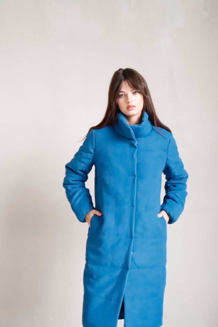 8081 Пальто стёганое Premium Аlpolux синее