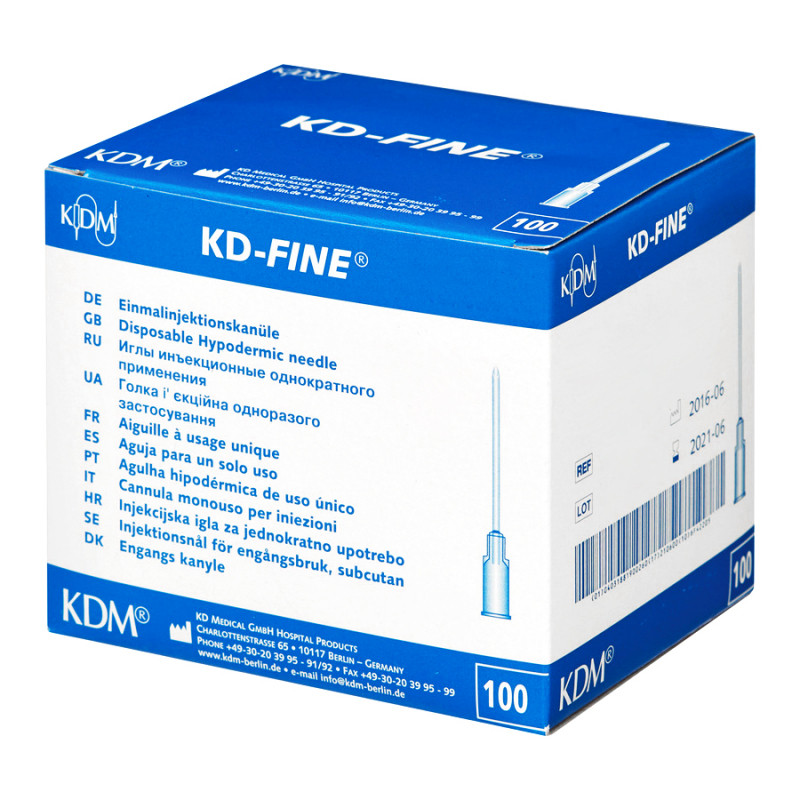 Игла инъекционная стерильная KD-Fine 0,33 x12 (29G), 100 шт.