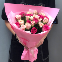 Розы Кения Акция 25 шт нежно- розовые