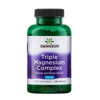 SWANSON Тройной комплекс Магния 400 мг Triple Magnesium Complex, 100 капс