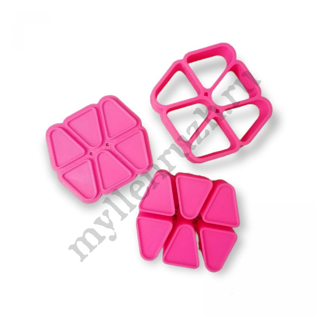 3D форма для бомбочек, Треугольники - вставки в звездочку (6 штук на форме) (предварительный заказ)