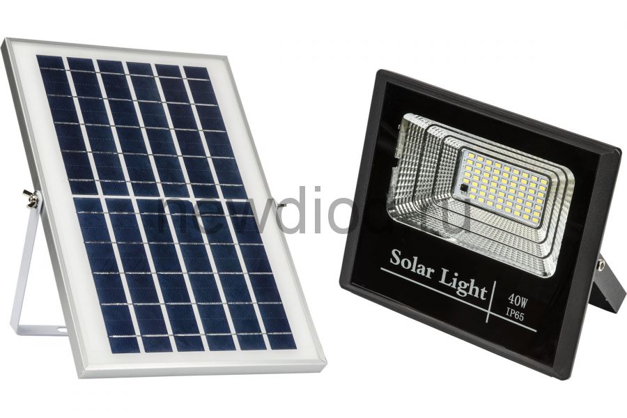 Прожектор на солнечной батарее с датчиком освещенности ULF-M52S-40W-4000К-SOL SENSOR IP65 4000K Черный Uniel