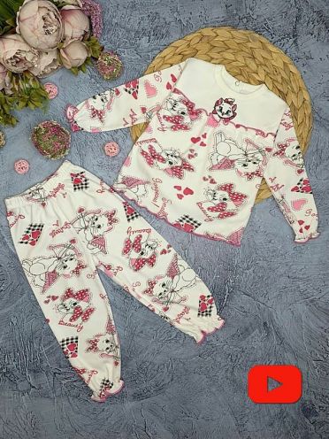 Пижама для девочек: джемпер дл. рук., штаны NA-PJ023(2)-ITpk, интерлок-пенье