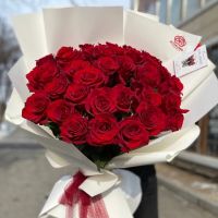 Букет из 25 красных Эквадорских роз (80см)