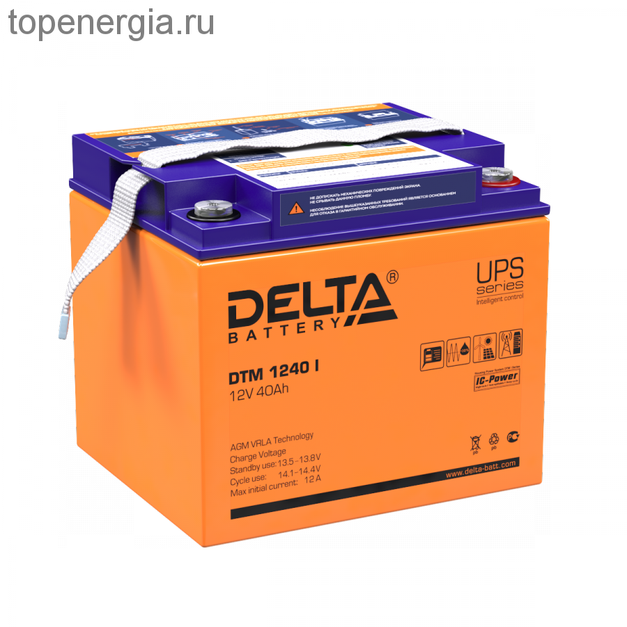 Аккумулятор герметичный VRLA свинцово-кислотный DELTA DTM 1240 I