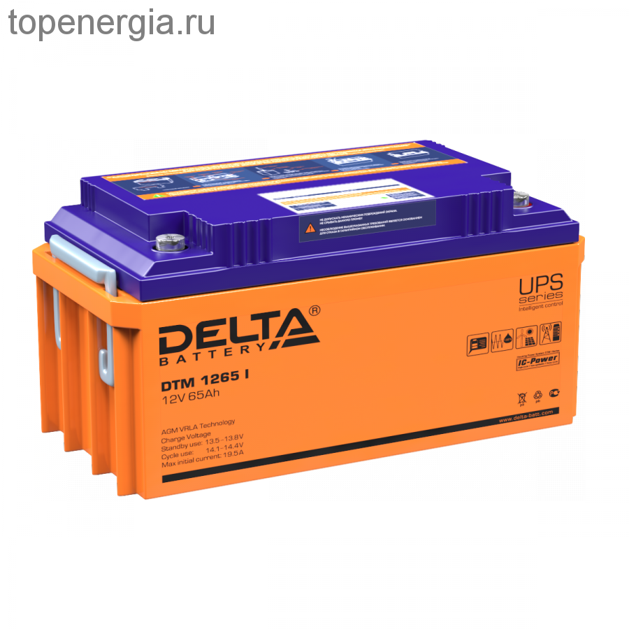 Аккумулятор герметичный VRLA свинцово-кислотный DELTA DTM 1265 I