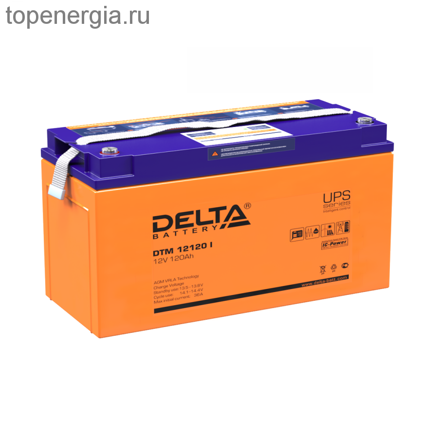 Аккумулятор герметичный VRLA свинцово-кислотный DELTA DTM 12120 I