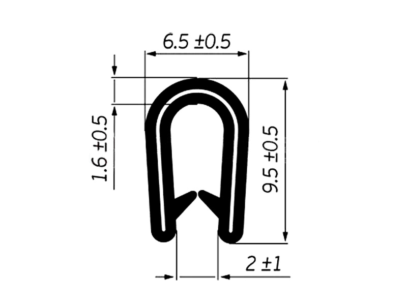 Уплотнитель армированный резиновый 9.5х6.5 мм белый (Арт.: 5107Б)