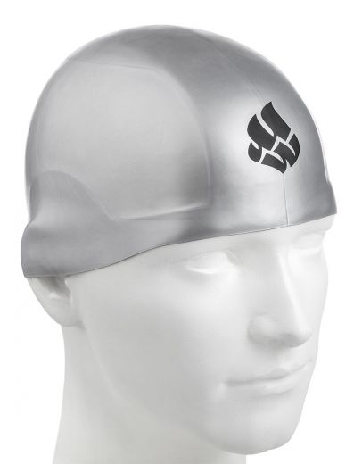 Шапочка для плавания силиконовая Mad Wave R-CAP FINA Approved (серебро)