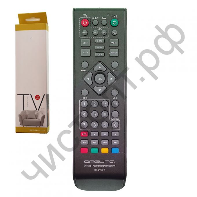 Пульт ТВ универс. OT-DVC22 (приставки DVB-T2/LCD/LED)