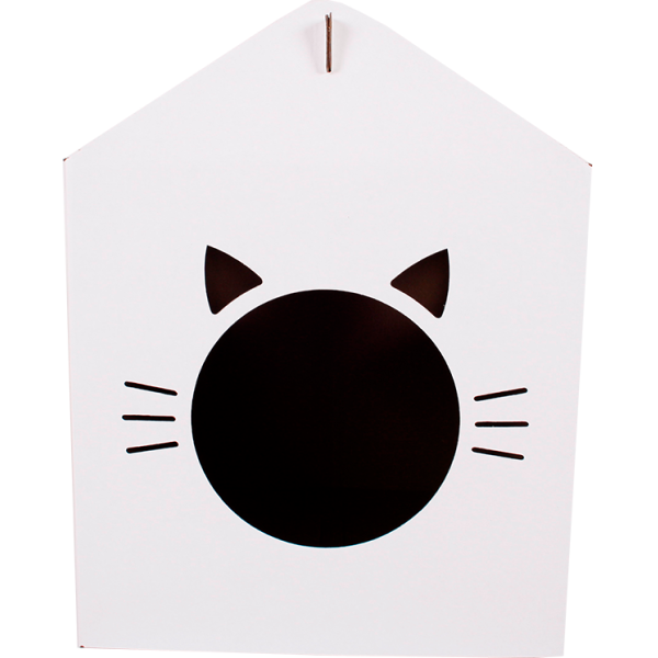Домик для кошек "КотоДом" картонный белый 35 см.