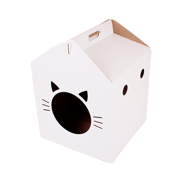Домик для кошек "КотоДом" картонный белый 35 см