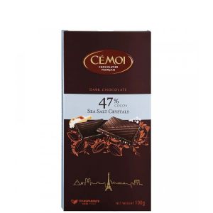 Шоколадка Горький шоколад с морской солью Cemoi Dark Chocolate Sea Salt Crystals - 100 г (Франция)
