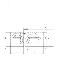 Скрытая петля Anselmi AN 142 3D (516) для нефальцованных дверей до 40 кг установка