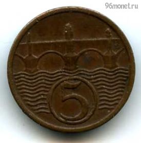 Чехословакия 5 геллеров 1938