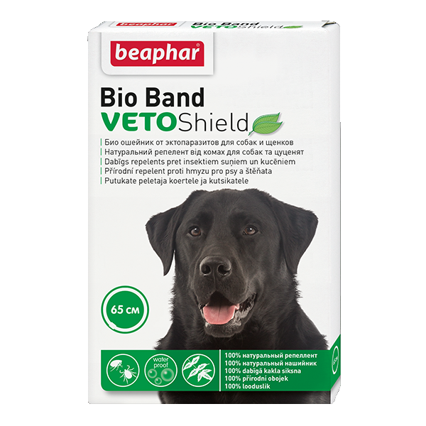 Био ошейник от эктопаразитов для собак и щенков Beaphar VETO Shield Bio Band 65 см