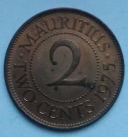 2 цента  (регулярный выпуск) Маврикий 1975