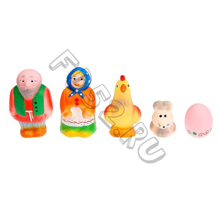 Набор резиновых игрушек «Курочка Ряба и золотое яичко», 5 шт