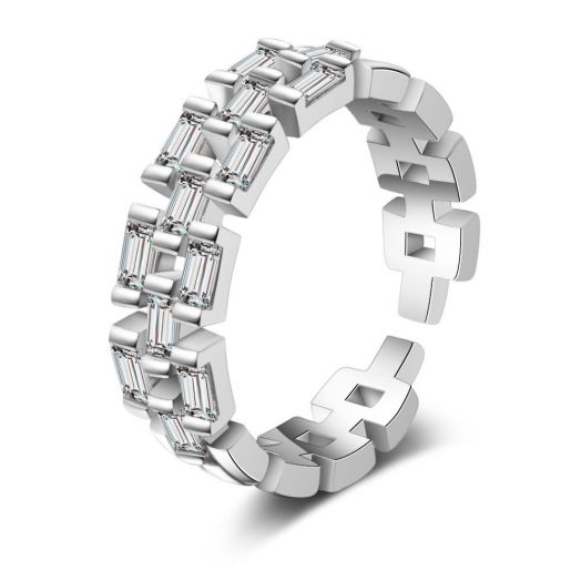 Безразмерное кольцо с посеребрением (Арт. 82196-9)