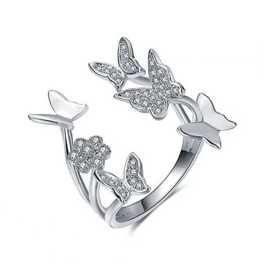 Безразмерное кольцо "Бабочки" (Арт. 78706-1)