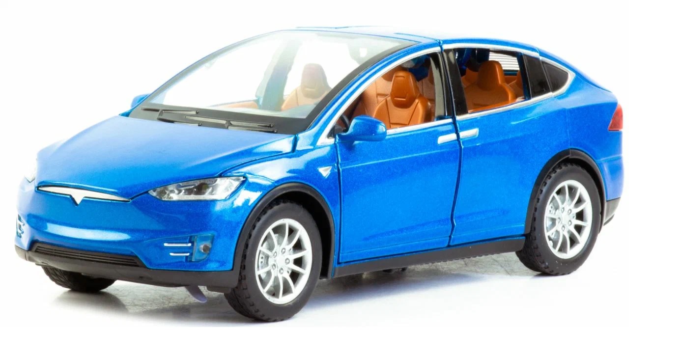 Машинка модель металлическая Tesla Model X звук свет 1/22  21 см.(HCL-911A)