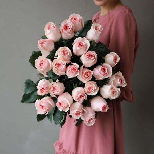 Розовые  розы Эквадор 60см
