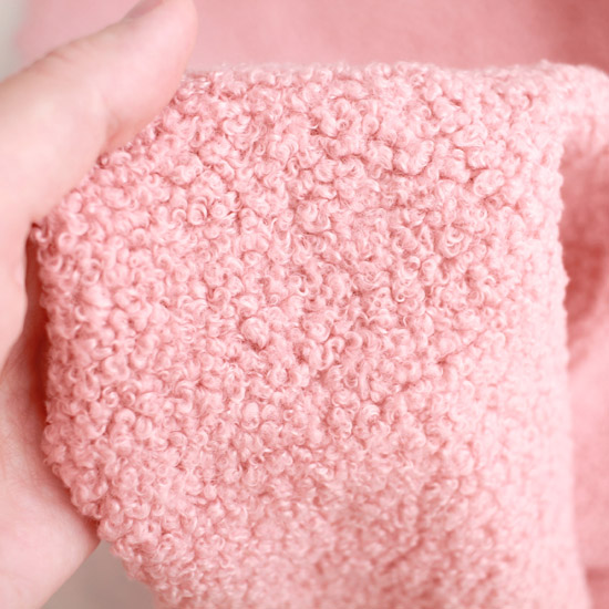 Мех барашка искусственный (букле)  - пыльно-розовый 50х37