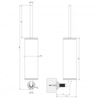 Туалетный ёршик настенный Gessi Venti20 Accessories черный 65420 схема 2