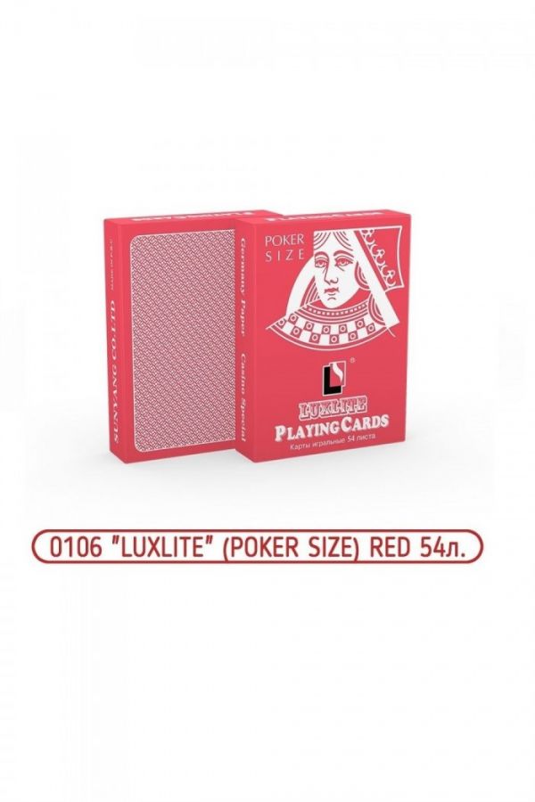 Карты игр. 0106 Luxlite POKER SIZE RED (12х12) 54 л. [в ассортименте]