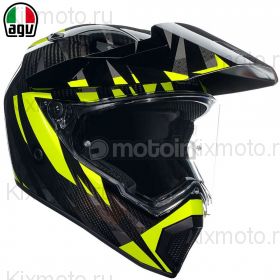 Шлем AGV AX-9 Carbon Steppa, Чёрно-неоново-жёлтый