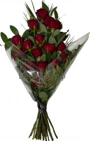 Фото Букет на похороны из живых цветов 20 красных роз