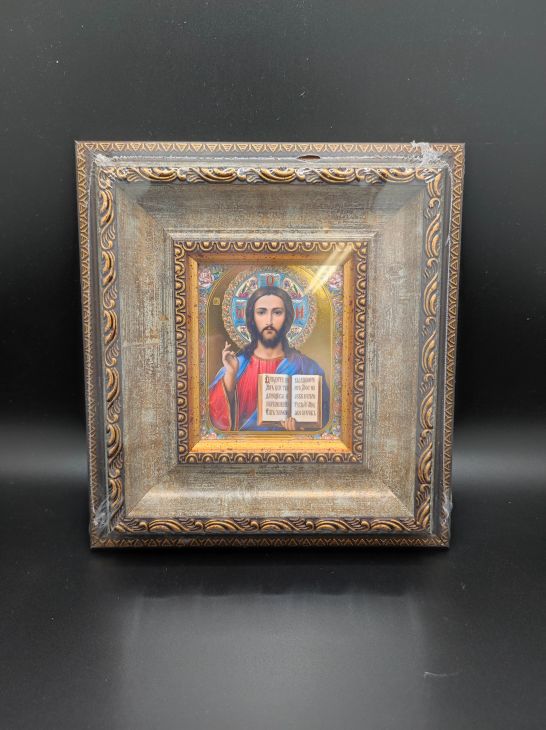 Икона Иисуса Христа   багетная рамка, полиграфия (27X30) см