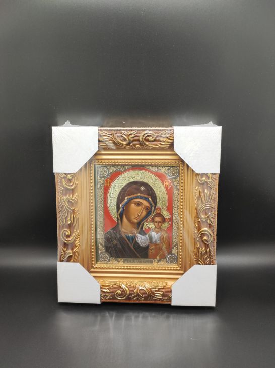 Икона Казанская божья матерь  багетная рамка, полиграфия (25X29) см