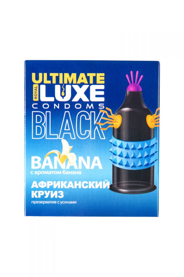 Презерватив LUXE, BLACK ULTIMATE, «Африканский круиз», банан, 18 см, 5,2 см, 1 шт.