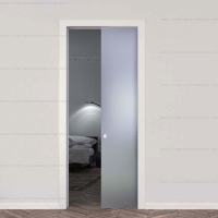 Дверь в пенал с наличником 1 полотно стекло/зеркало высотой от 2000 до 2700 мм