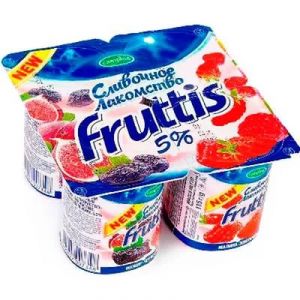 Продукт йогуртный FRUTTIS 115г 5% Сливочное лакомство инжир/чернослив/малина/земляника