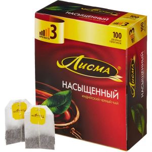 Чай черный в пакетиках ЛИСМА 100*1,8г Насыщенный индийский
