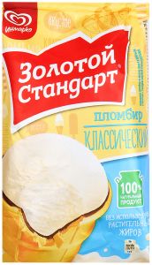 Мороженое ЗОЛОТОЙ СТАНДАРТ 86г Пломбир натуральный классический ваф/ст