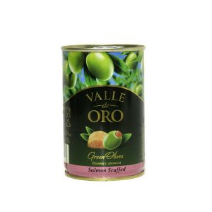 Оливки VALLE DE ОRО Зеленые с лососем ж/б 300г