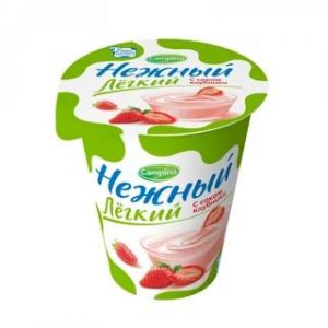 Продукт йогуртный НЕЖНЫЙ 320г 0,1% с соком клубники
